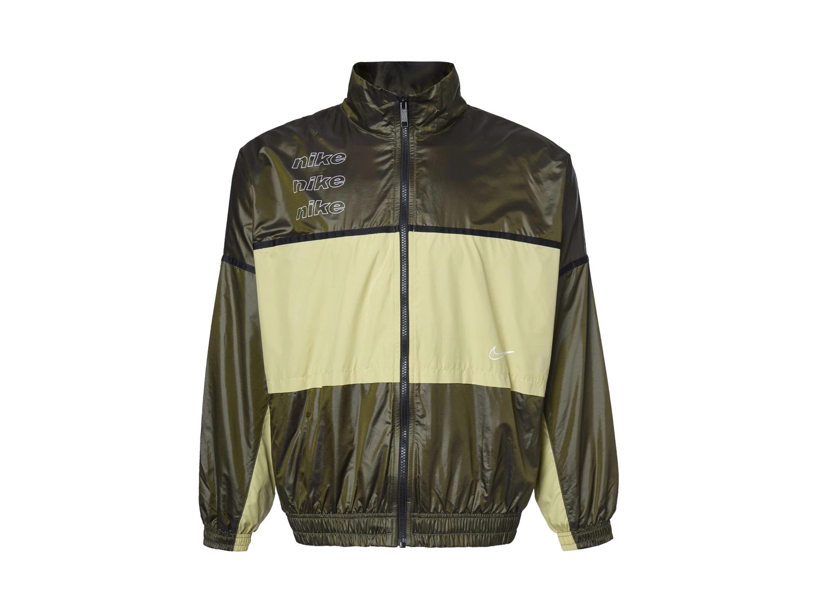 Nike Jackets Olive Green Stand Collar