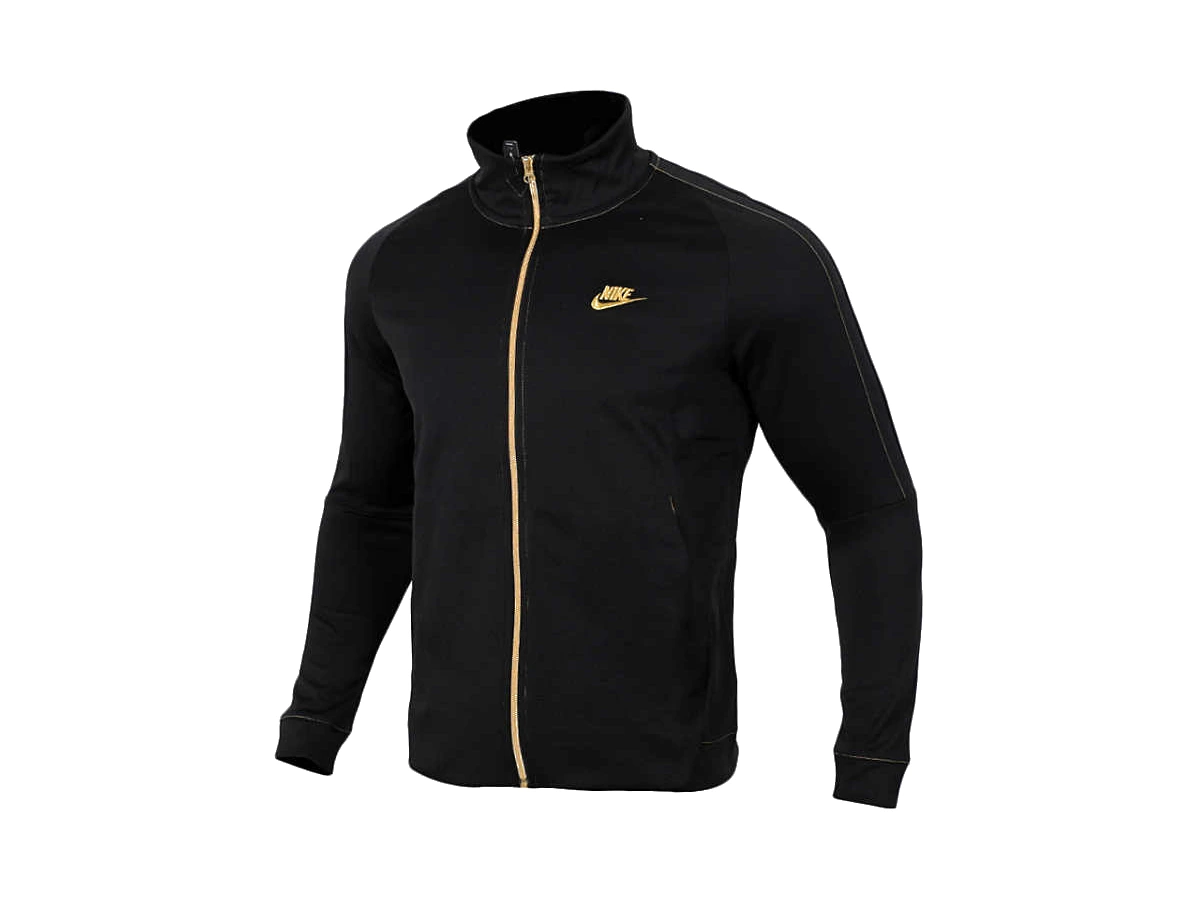 Nike Jackets Black Gold Stand Collar
