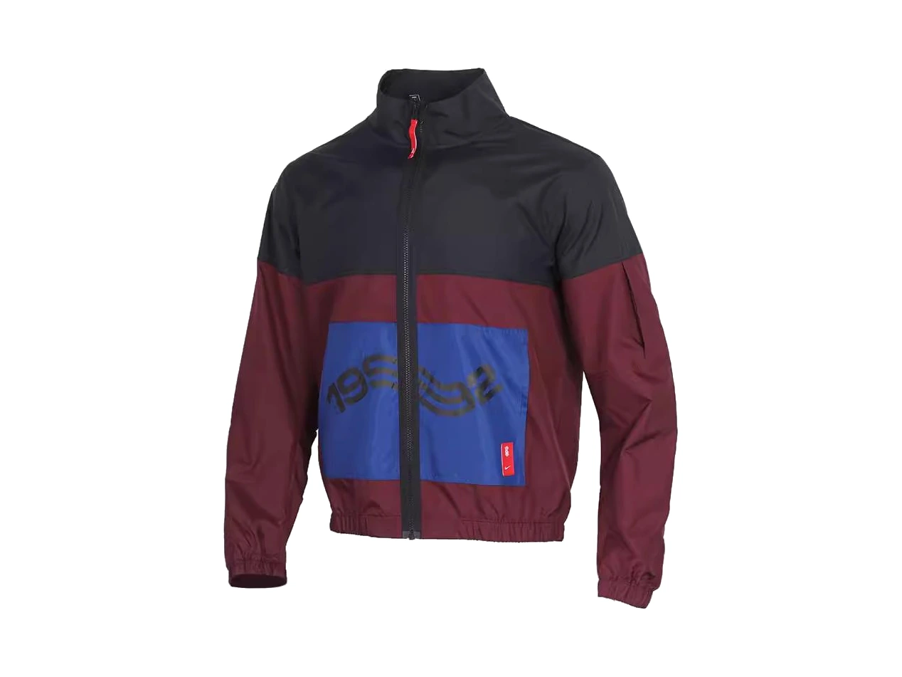 Nike Jackets Black Red Patchwork Stand