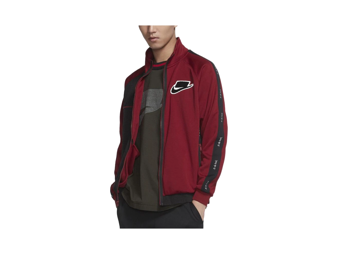 Nike Jackets Red Stand Collar Moderate