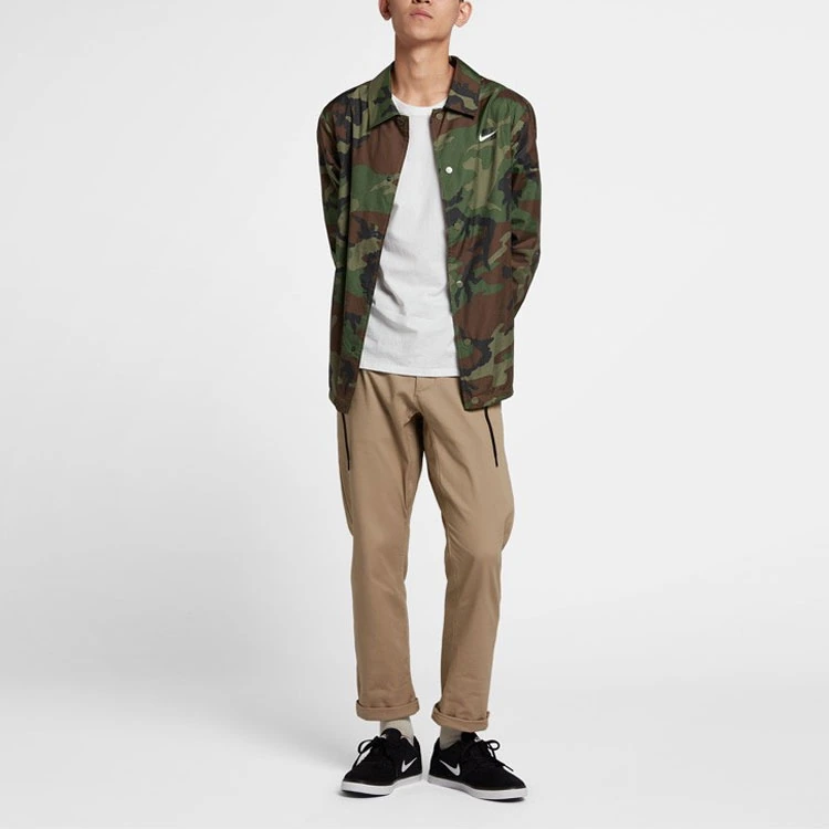 Nike Jackets Army Green Lapel Moderate