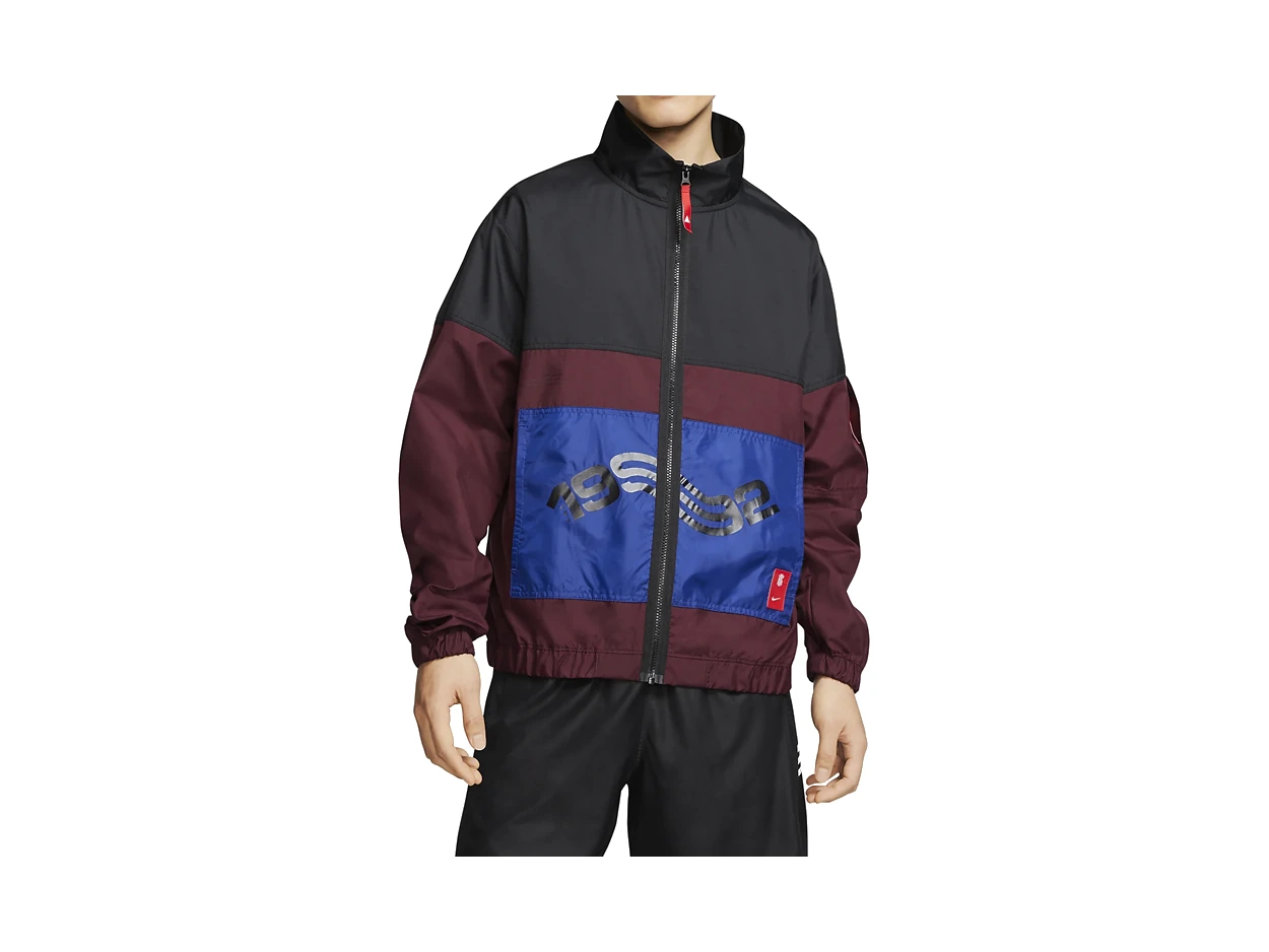 Nike Jackets Black Red Patchwork Stand