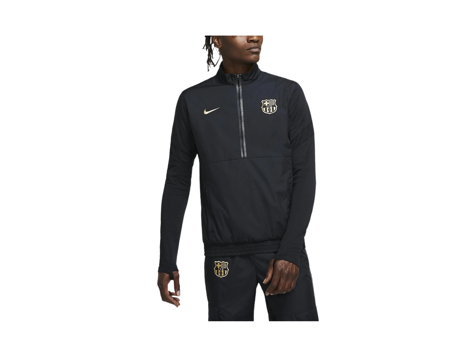 Nike Jackets Black Stand Collar Moderate