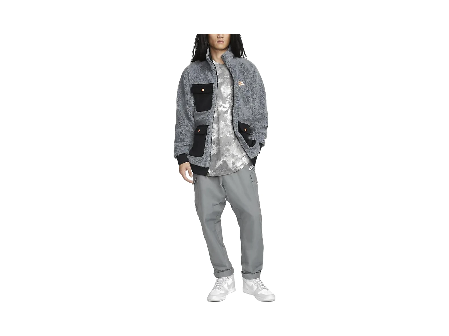 Nike Jackets Cool Gray Stand Collar