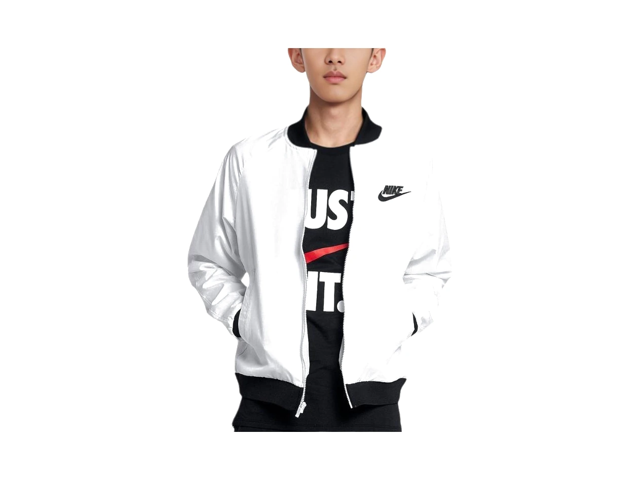 Nike Jackets White Baseball Collar