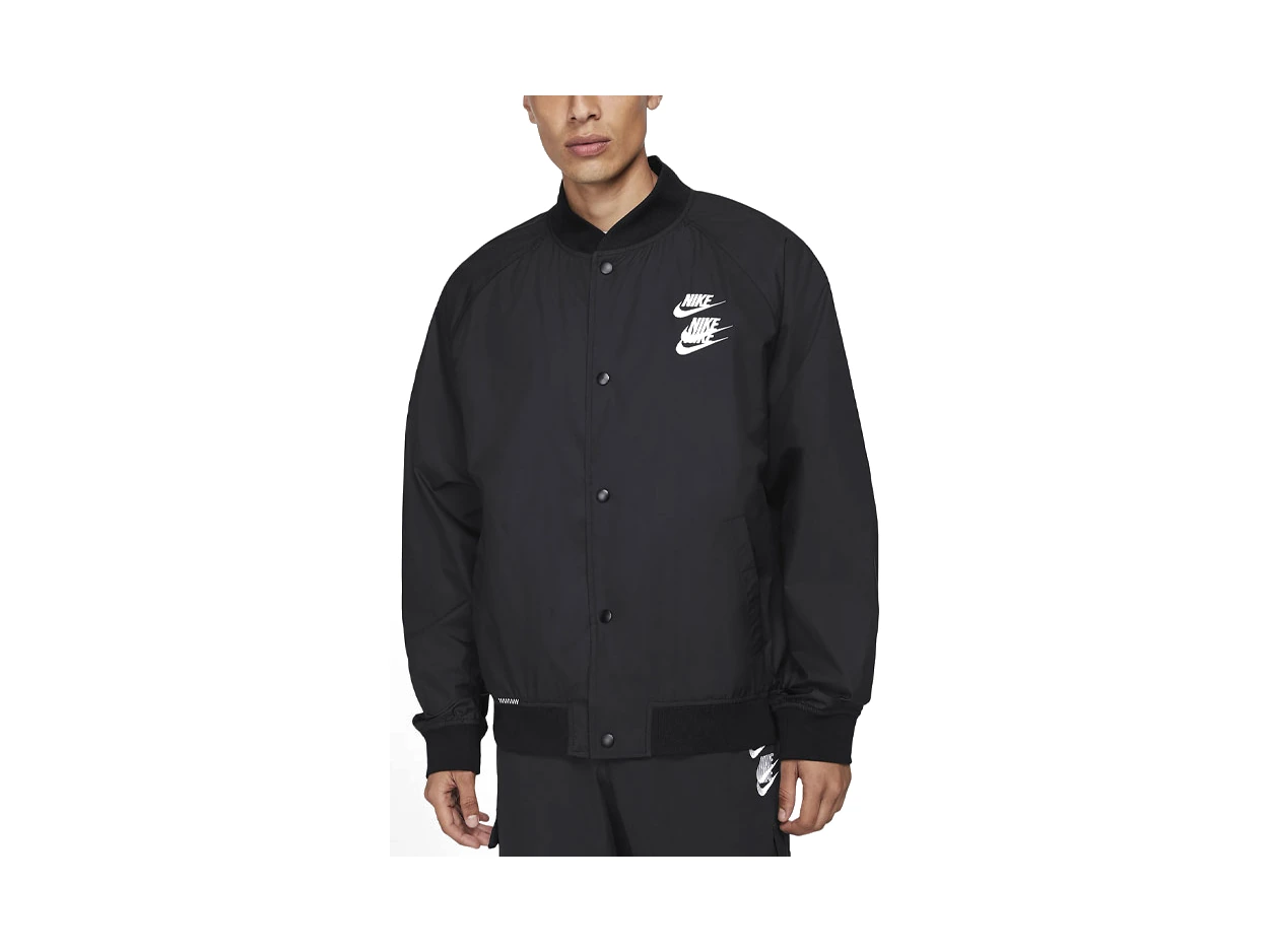Nike Jackets Black Baseball Collar