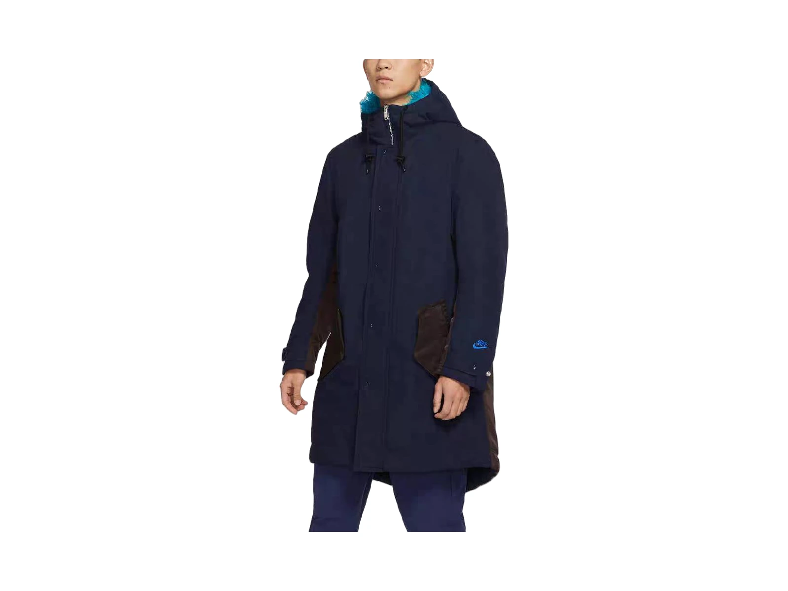 Nike Jackets Blue Hooded Thickened