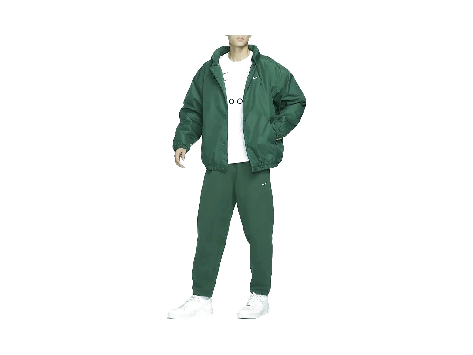 Nike Jackets Fir Green Stand Collar