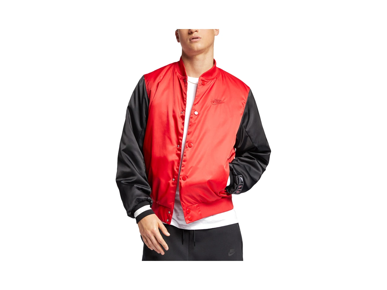 Nike Jackets Red Baseball Collar