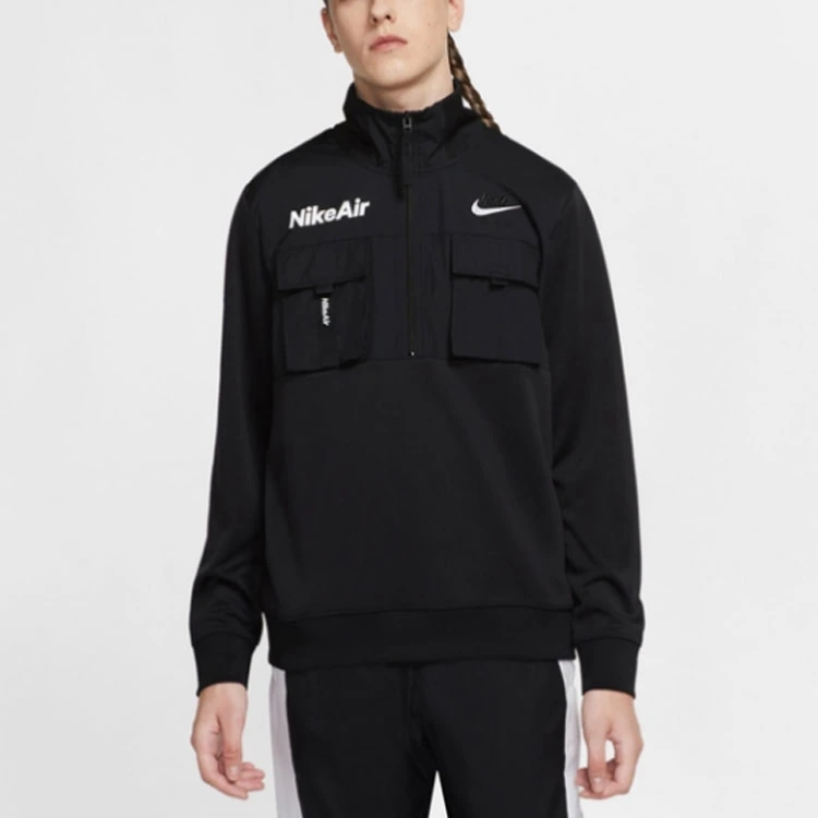 Nike Jackets Black Stand Collar Moderate