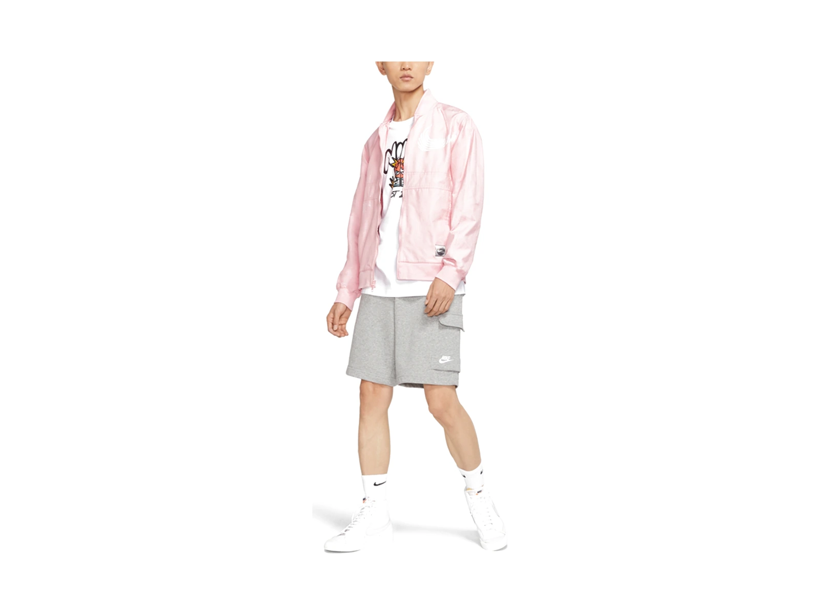 Nike Jackets Pink Baseball Collar