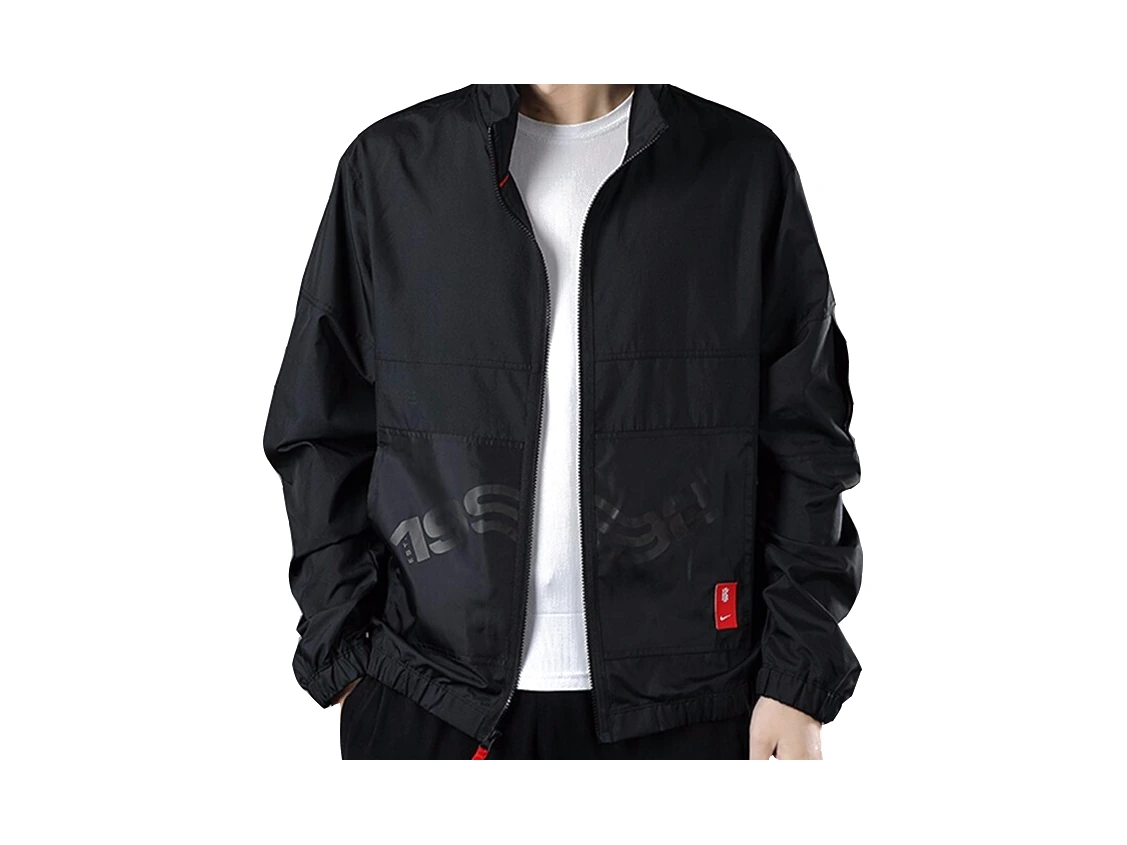 Nike Jackets Black Stand Collar Moderate