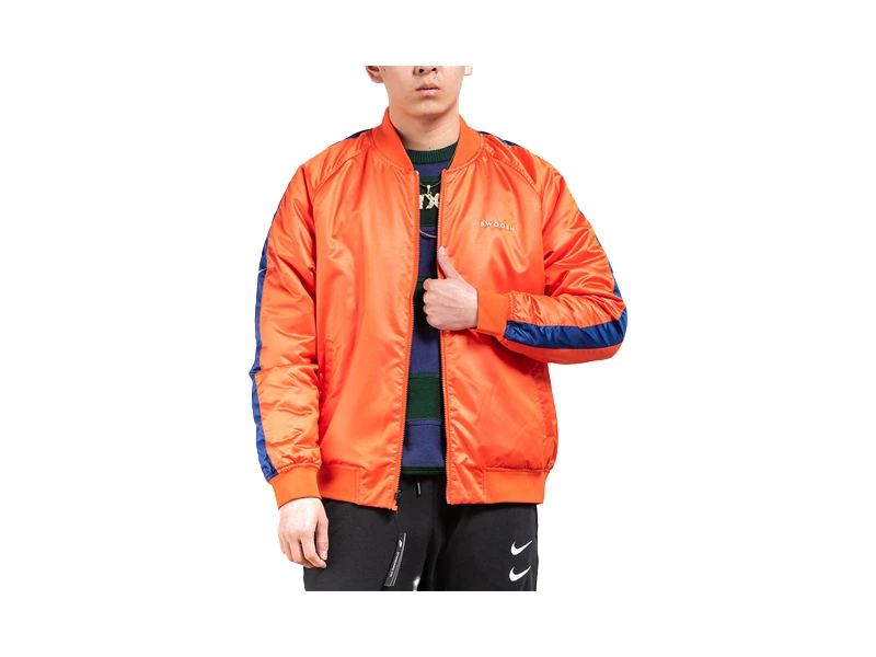Nike Jackets Orange Baseball Collar