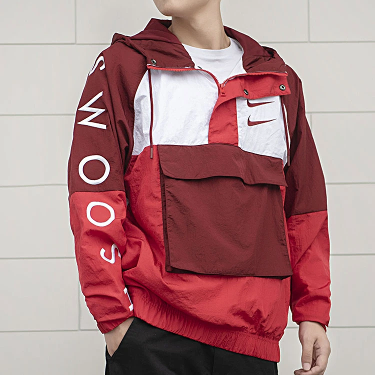 Nike Jackets Red Hooded (Non-detachable)