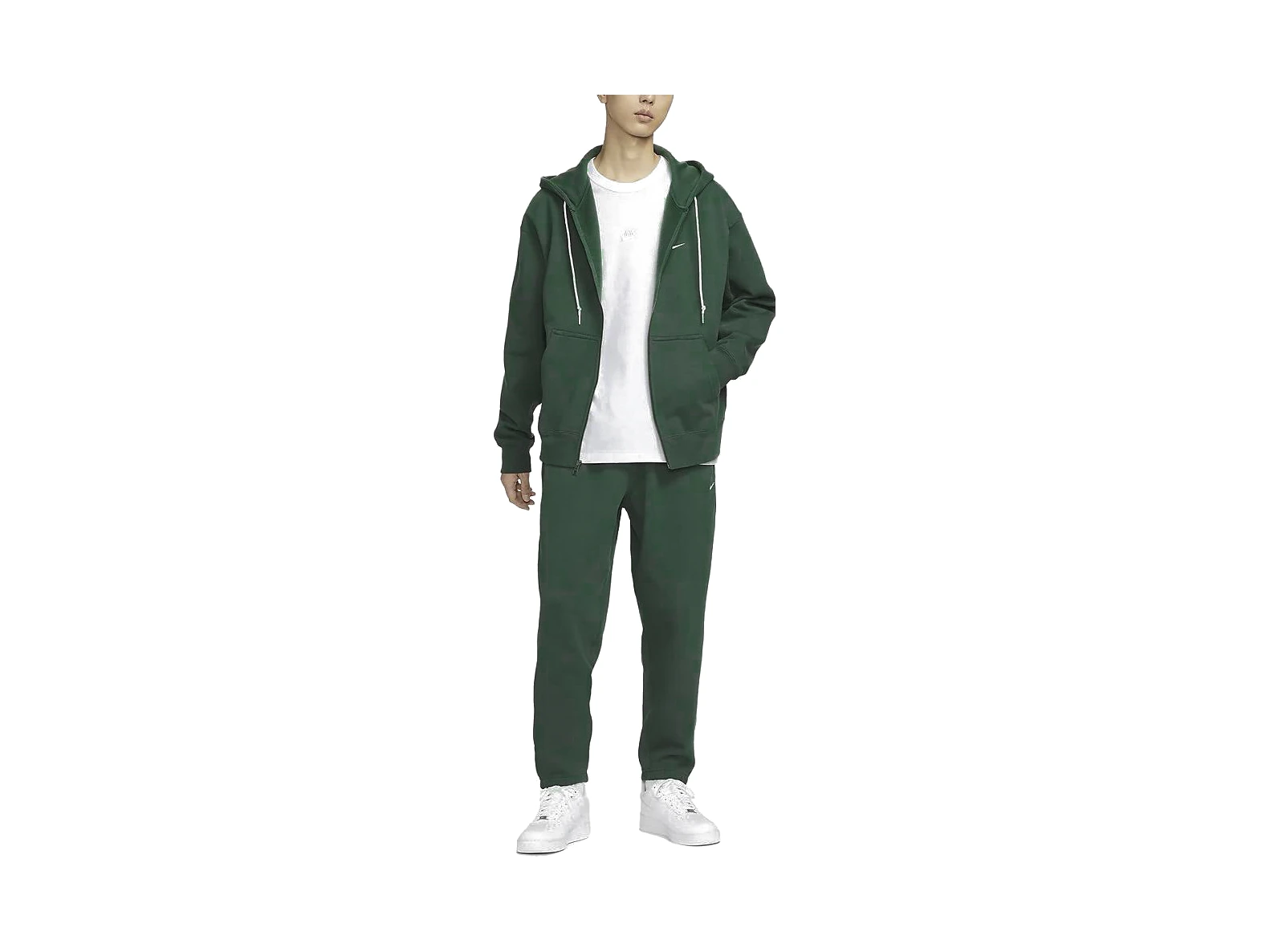 Nike Solo Swoosh Hoodie Jacket Green