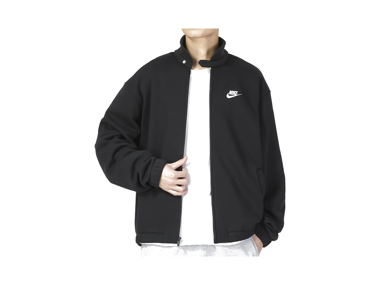 Nike Jackets Black Stand Collar Moderate