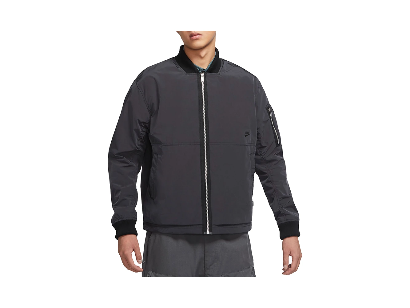 Nike Jackets Black Stand Collar Moderate