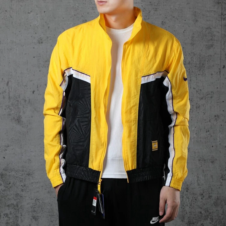 Nike Jackets Yellow Stand Collar