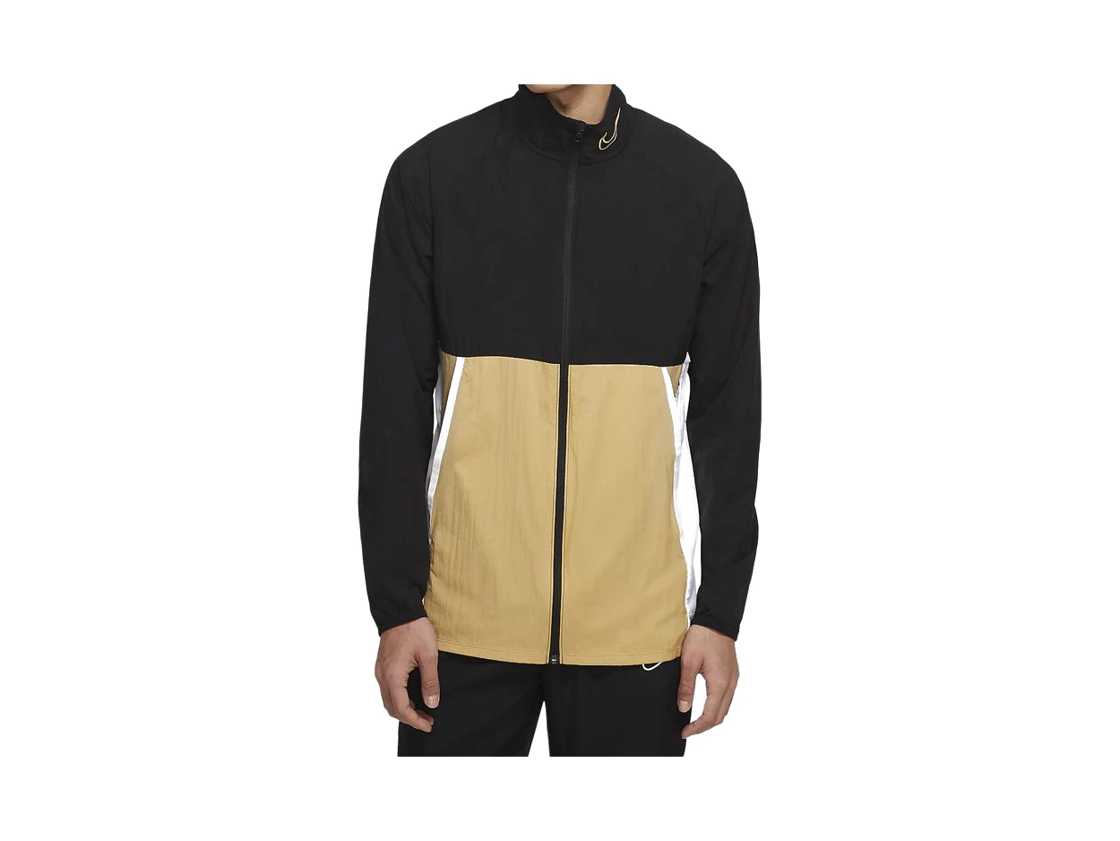 Nike Jackets Black Gold Stand Collar
