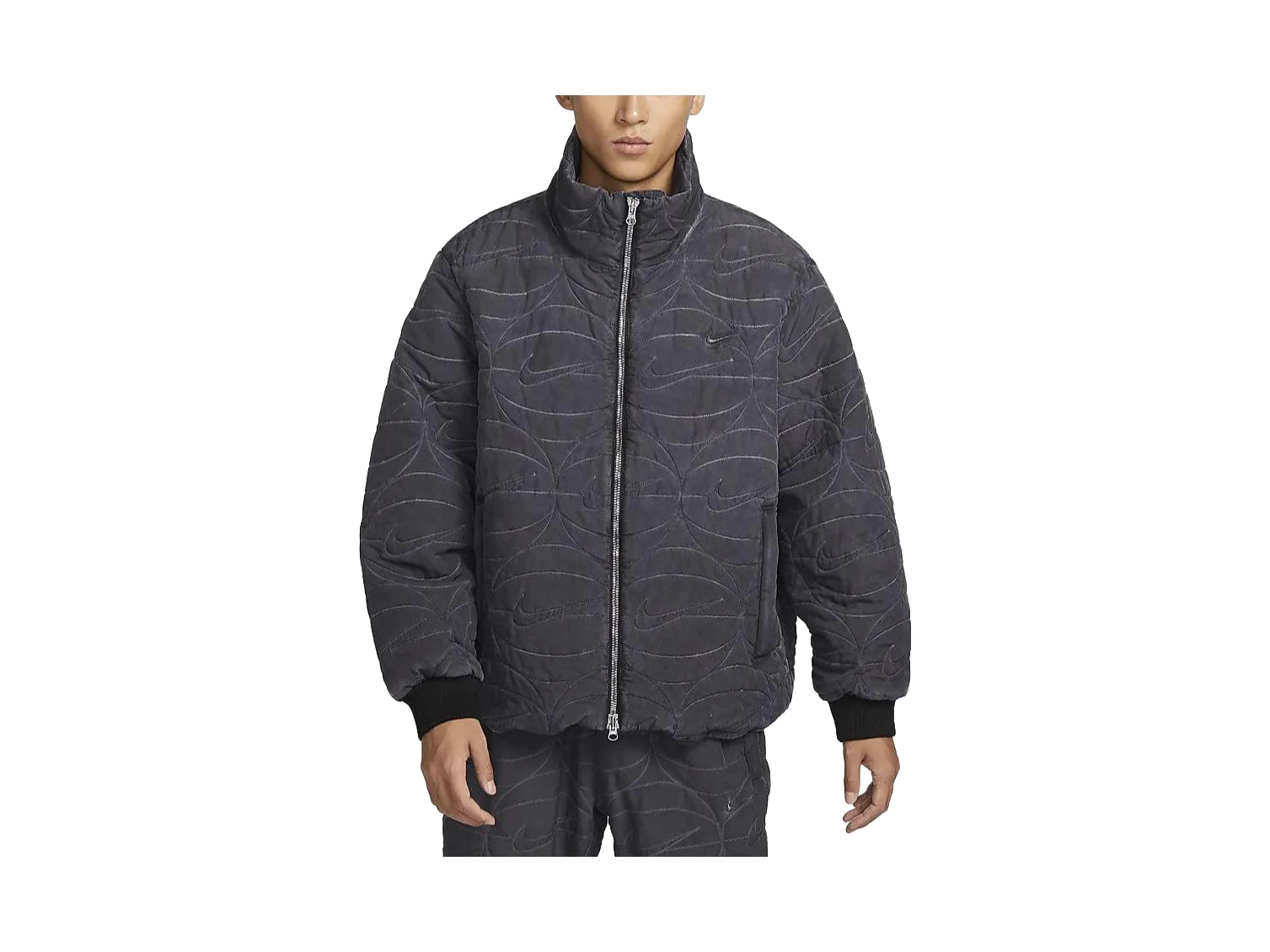 Nike Jackets Black Stand Collar Moderate