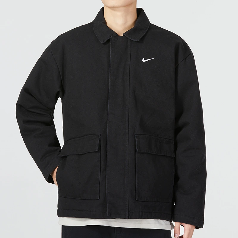 Nike Jackets Black Lapel Moderate