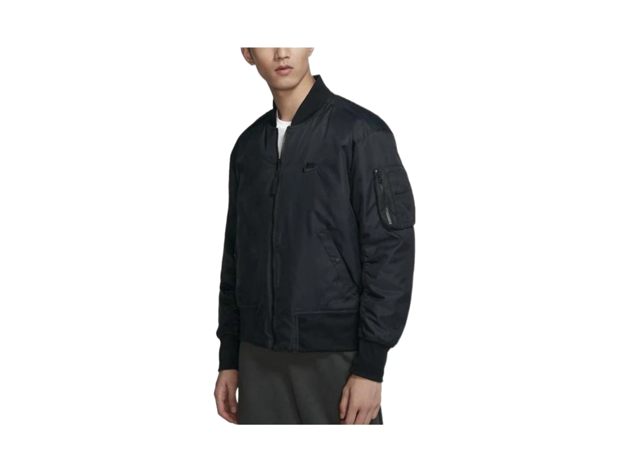 Nike Jackets Black Baseball Collar