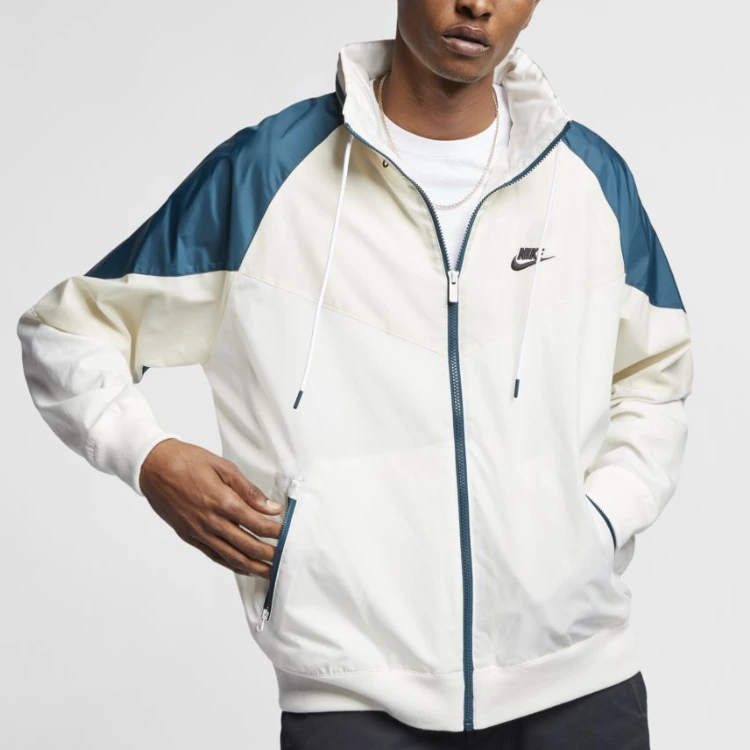Nike Jackets Green White Stand Collar