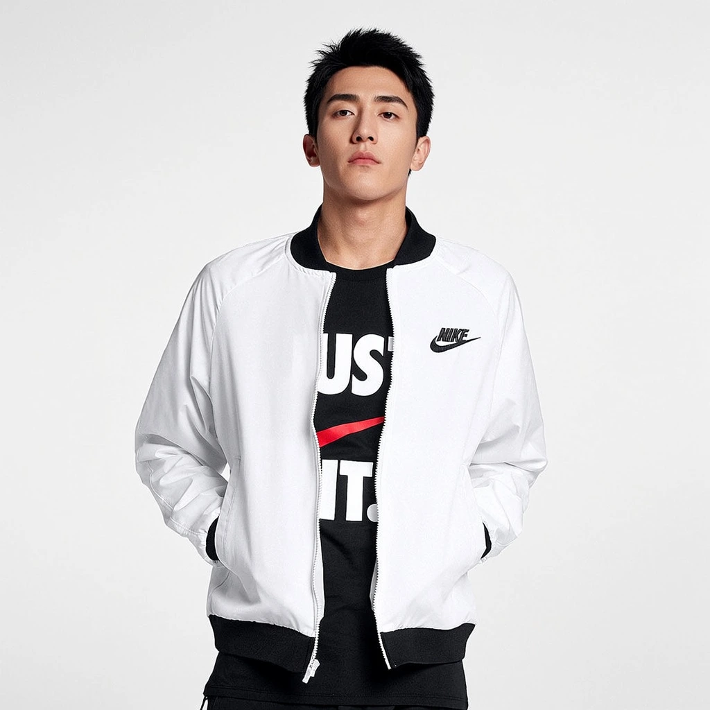 Nike Jackets White Baseball Collar