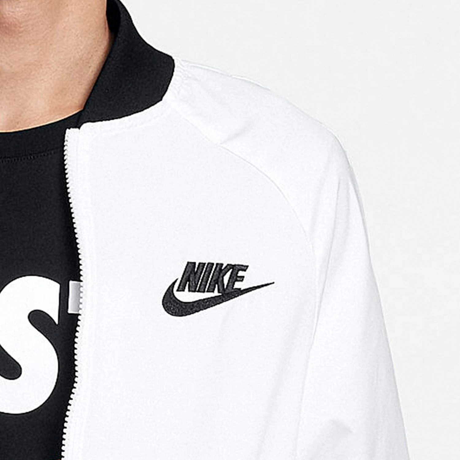Nike Jackets White Baseball Collar