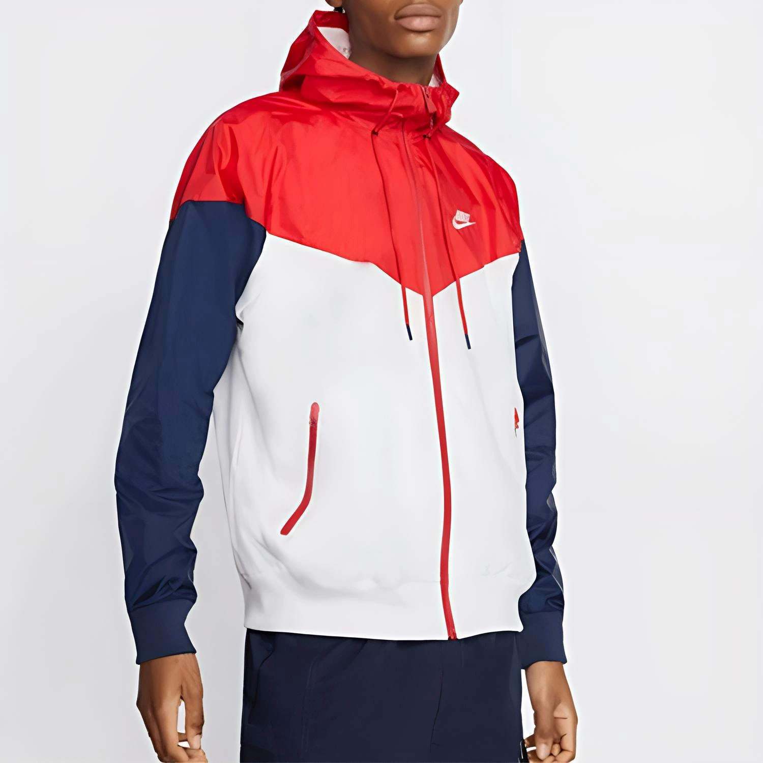 Nike Jackets Red White Hooded Moderate