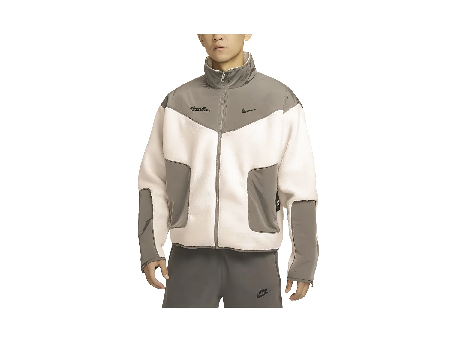 Nike Jackets Asphalt Gray Stand Collar