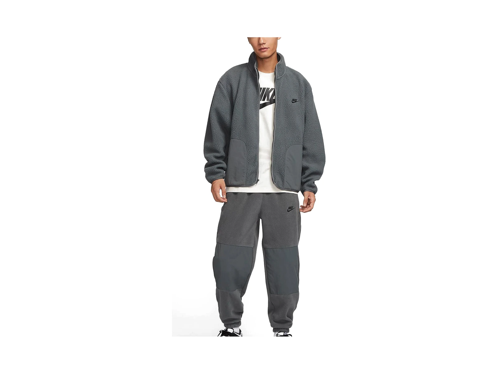 Nike Club Jackets Iron Gray Stand Collar
