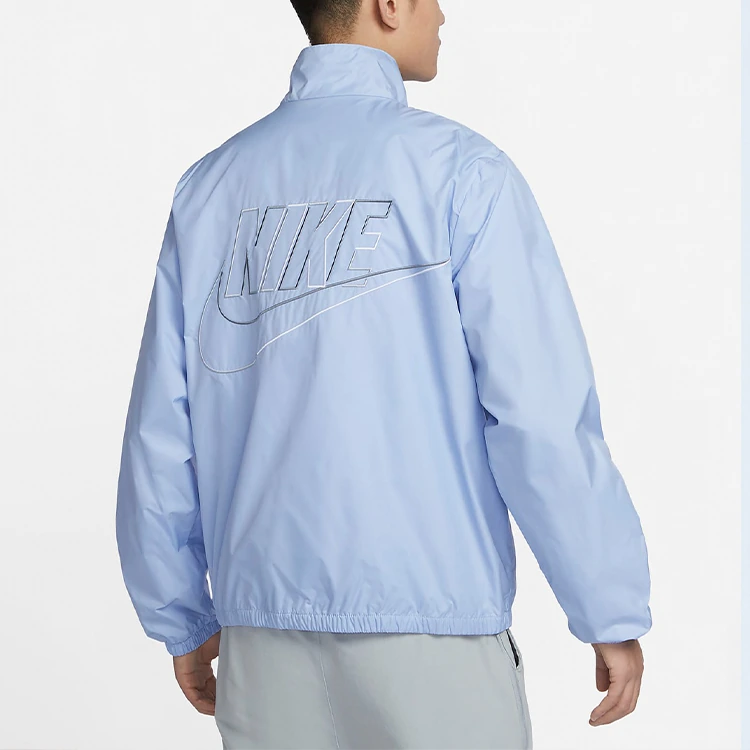 Nike Club Jackets Blue Stand Collar
