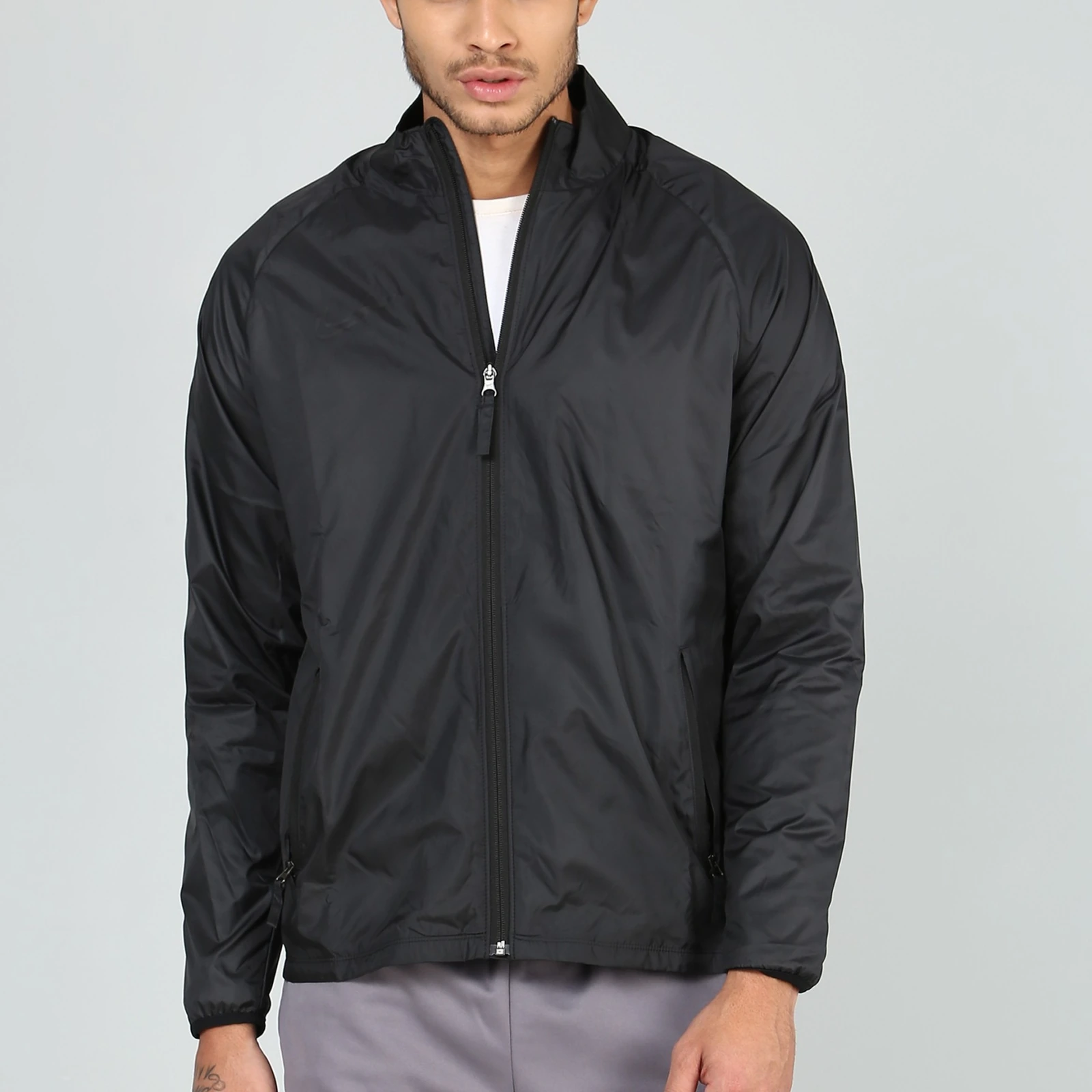 Nike Jackets Black Stand Collar Moderate