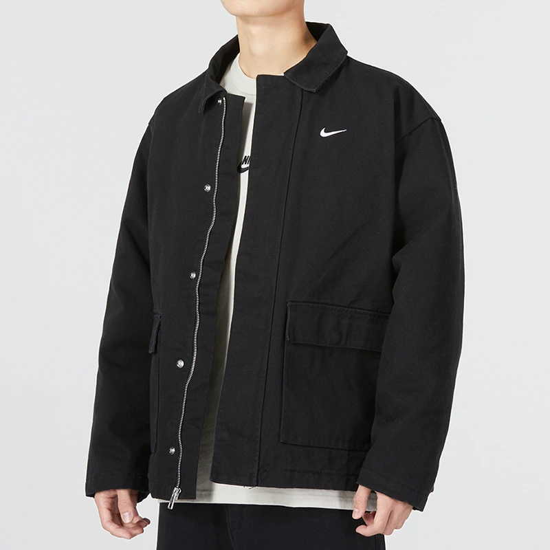 Nike Jackets Black Lapel Moderate
