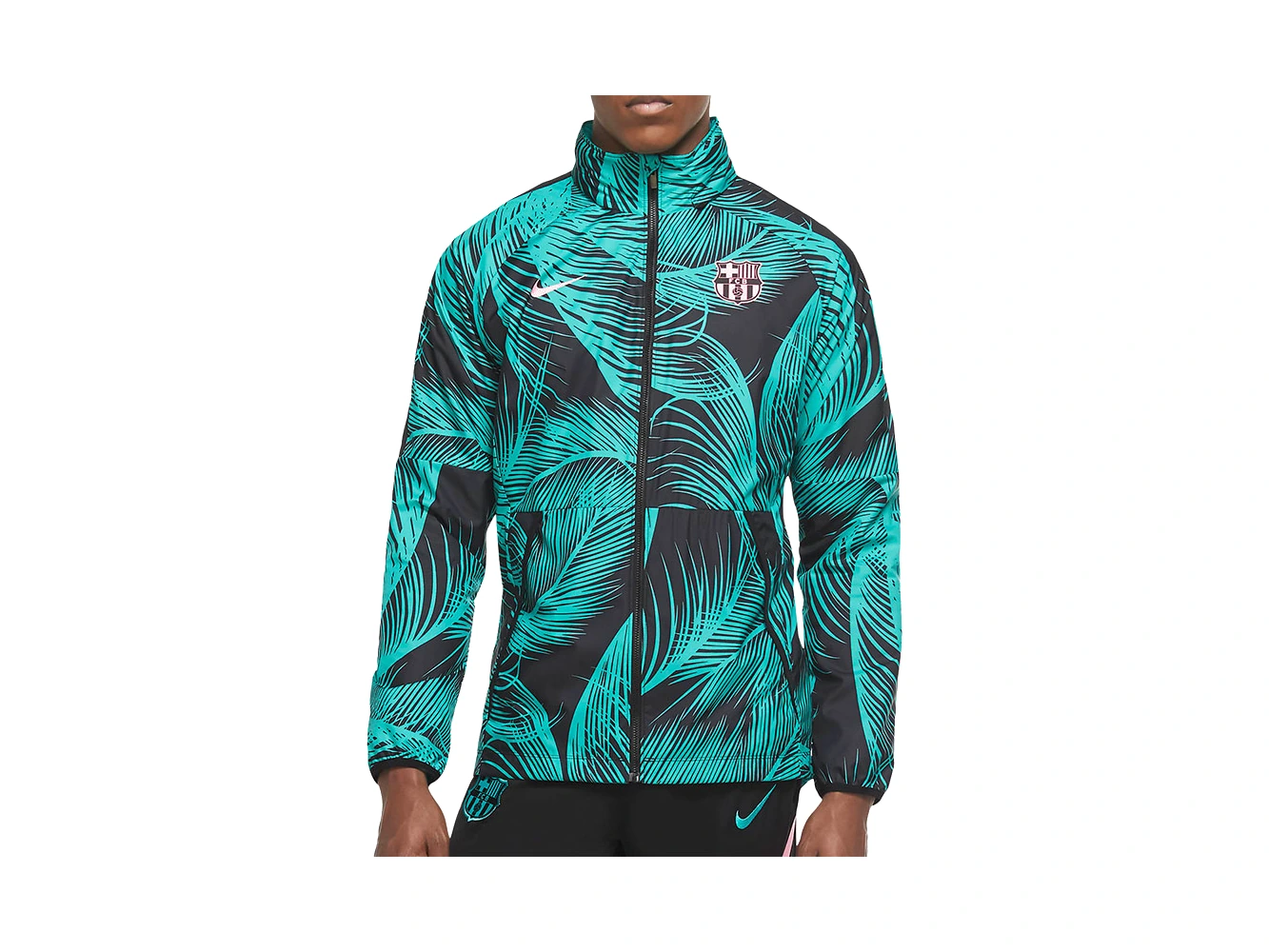 Nike Jackets Peacock Green Stand Collar
