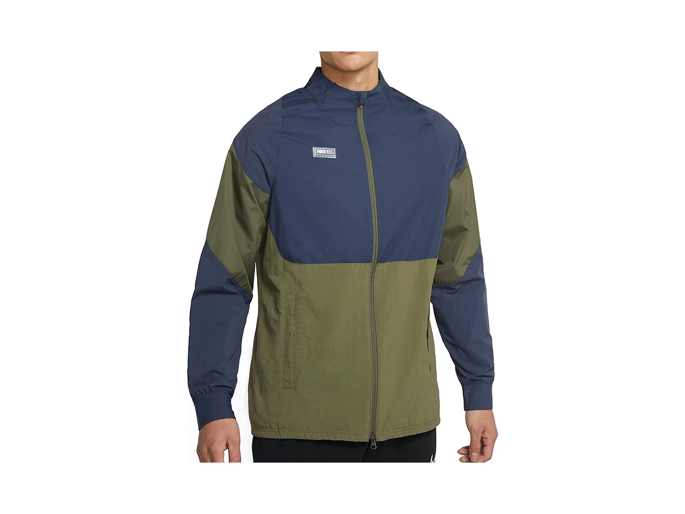 Nike Jackets Olive Green Stand Collar