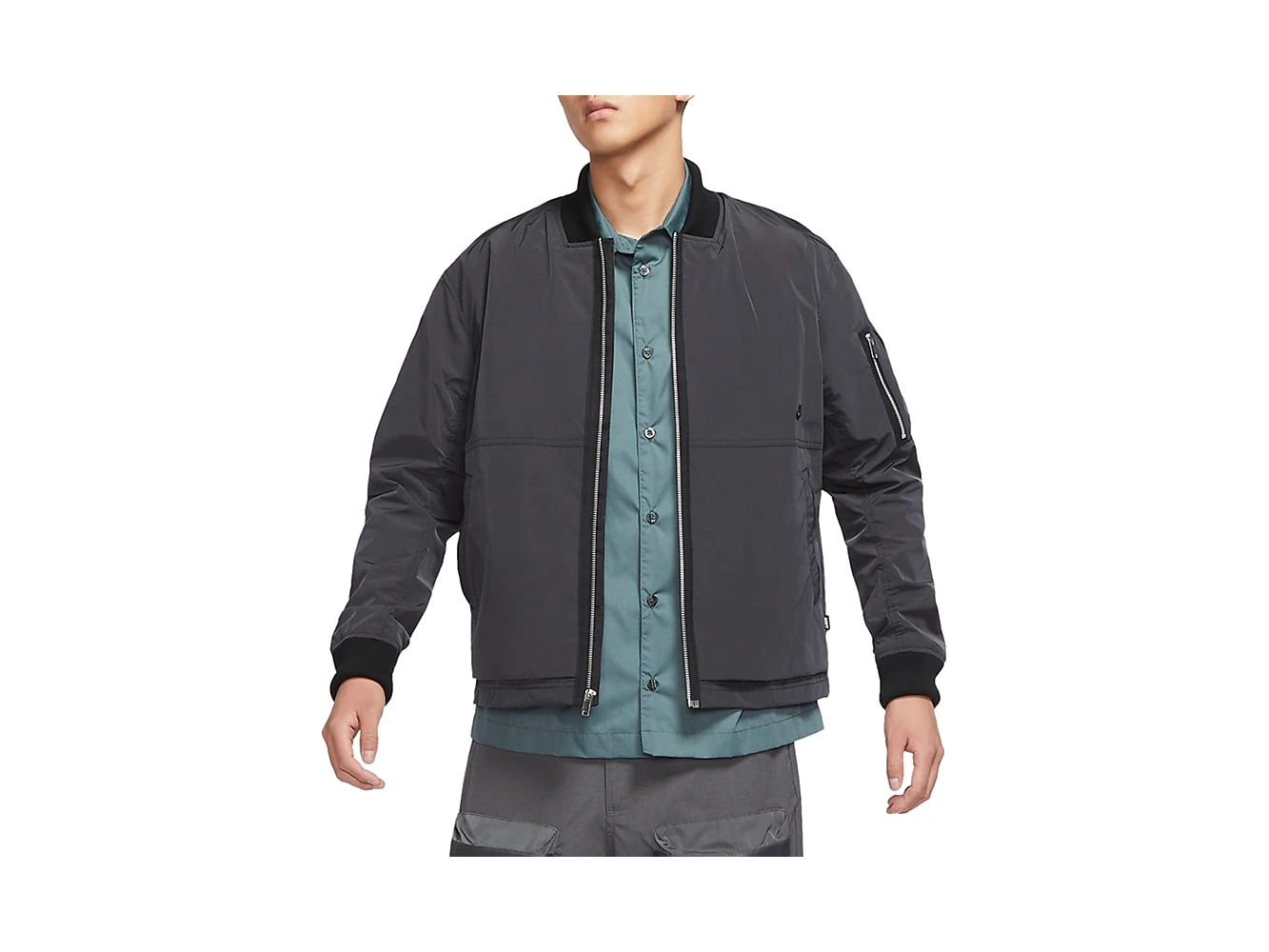 Nike Jackets Black Stand Collar Moderate