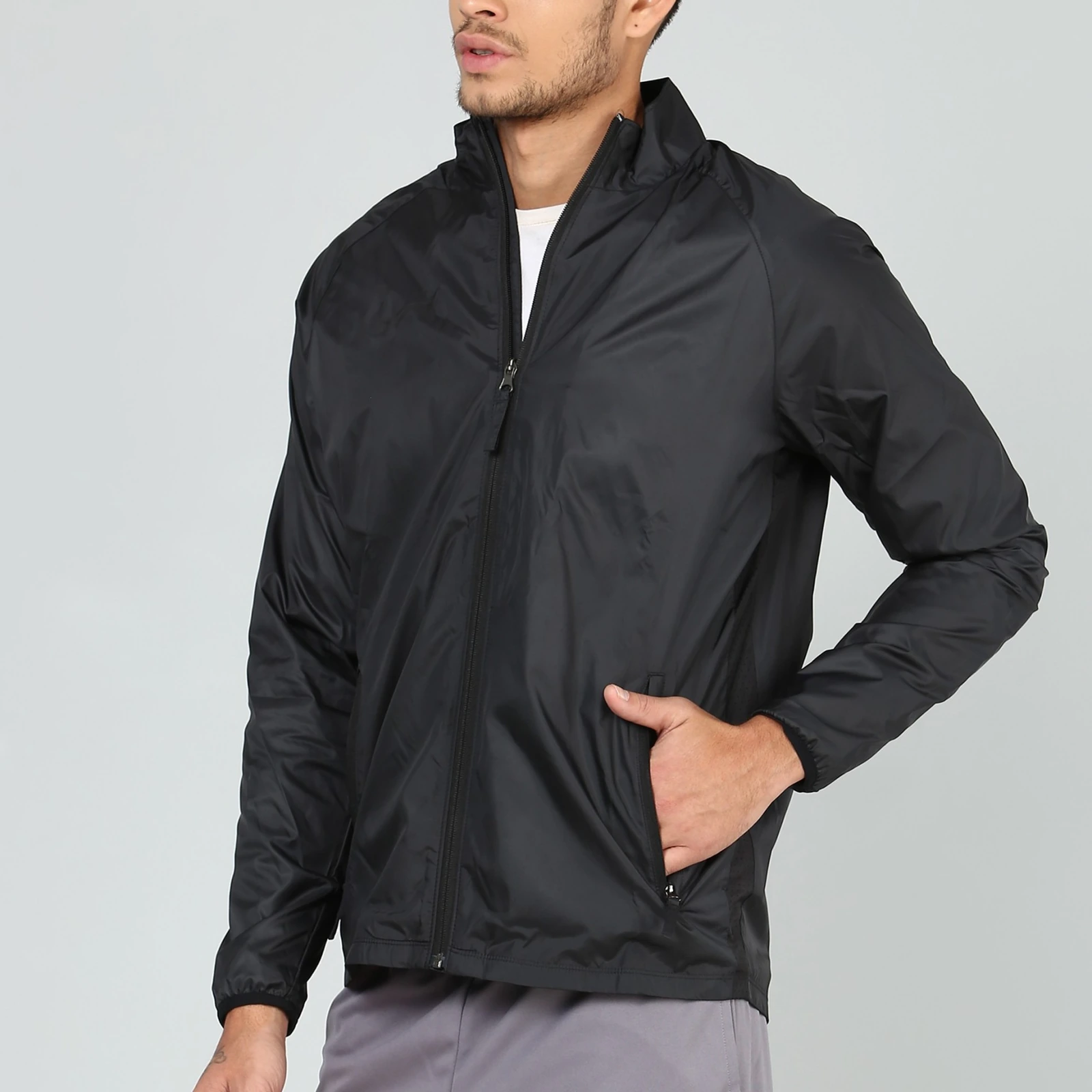 Nike Jackets Black Stand Collar Moderate