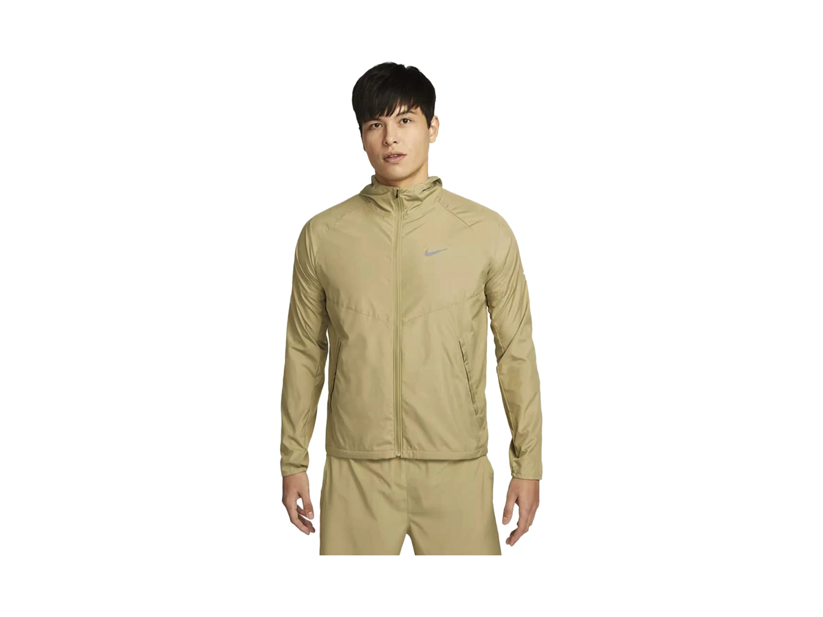 Nike Miler Jackets Khaki Hooded Moderate