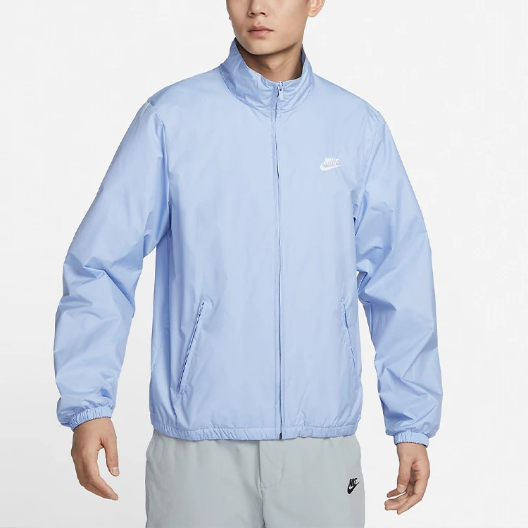 Nike Club Jackets Blue Stand Collar