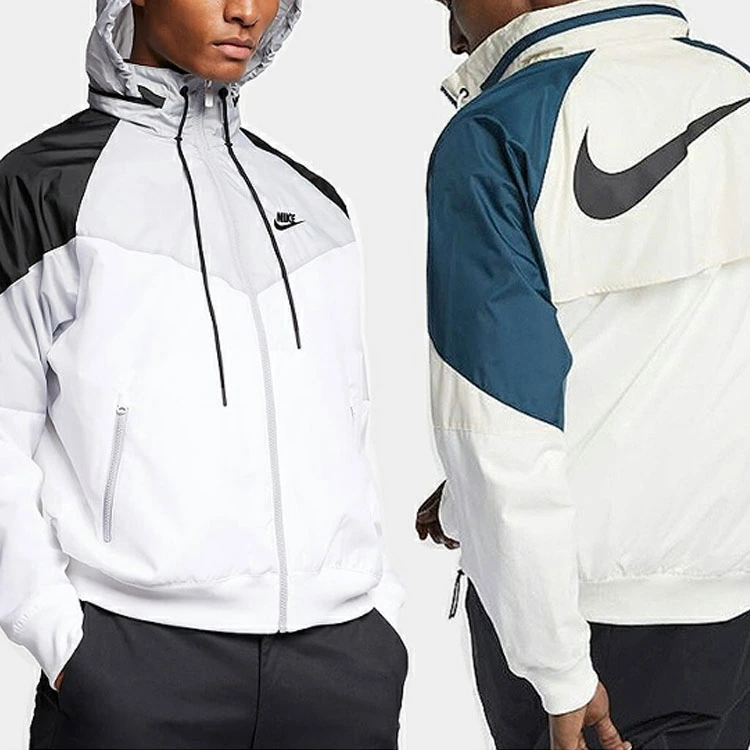 Nike Jackets Green White Stand Collar