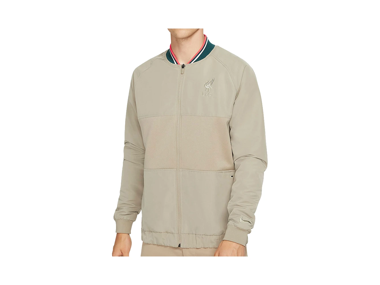 Nike Jackets Khaki Baseball Collar