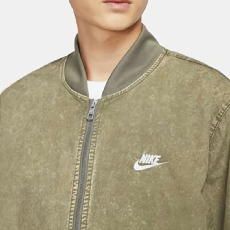 Nike Jackets Army Green Stand Collar
