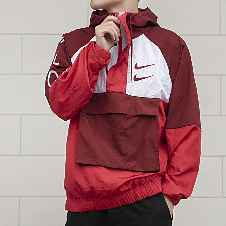 Nike Jackets Red Hooded (Non-detachable)