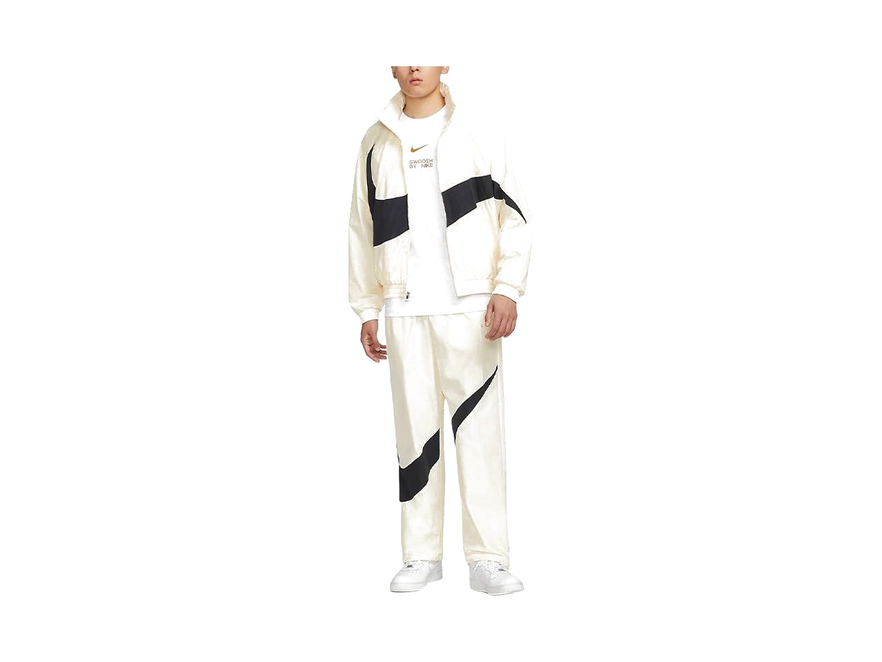 Nike Swoosh Logo Woven Jacket Coconut