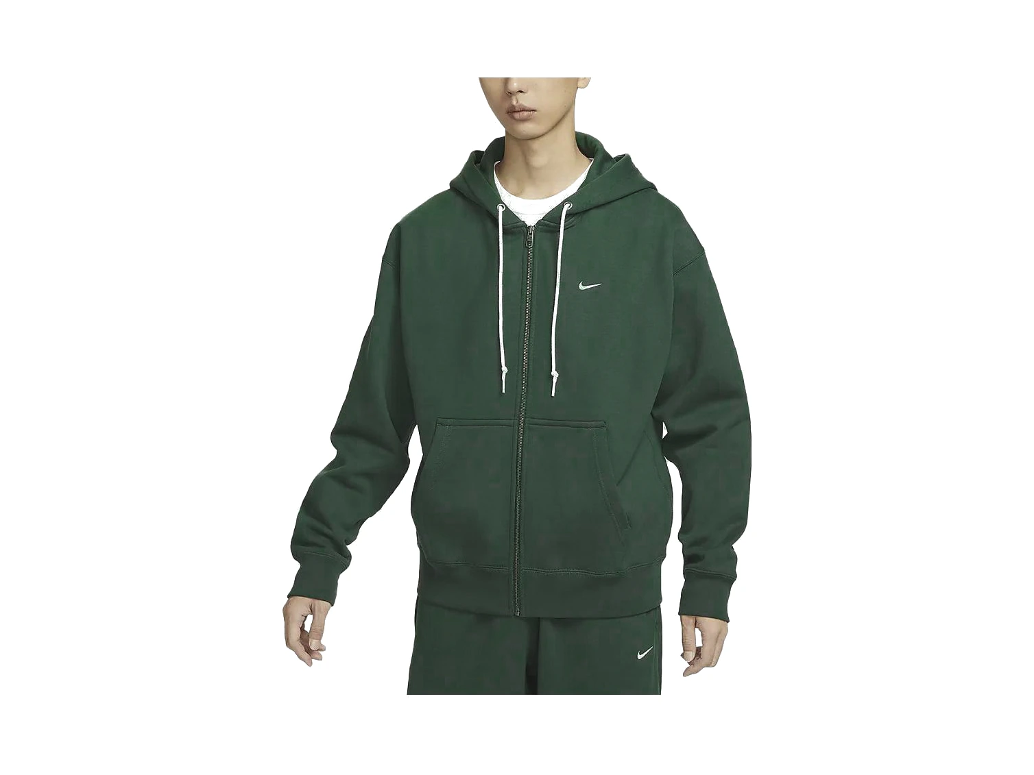 Nike Solo Swoosh Hoodie Jacket Green