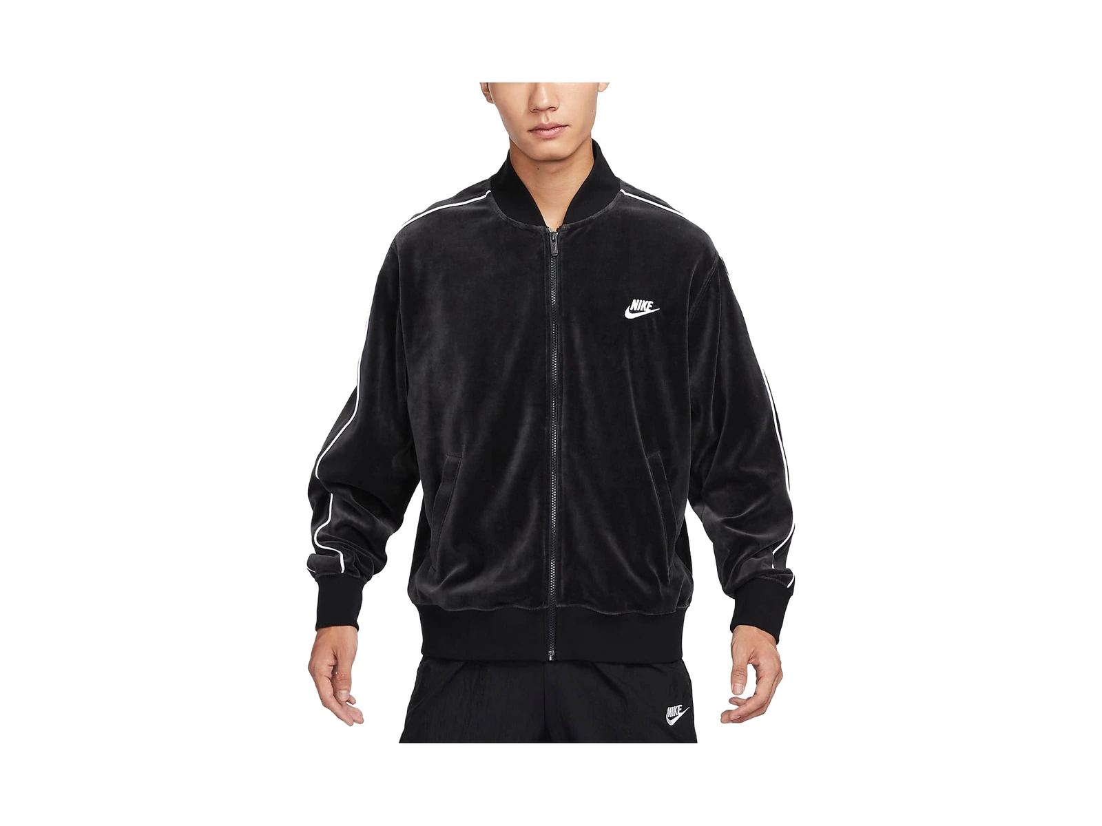 Nike Jackets Black Baseball Collar