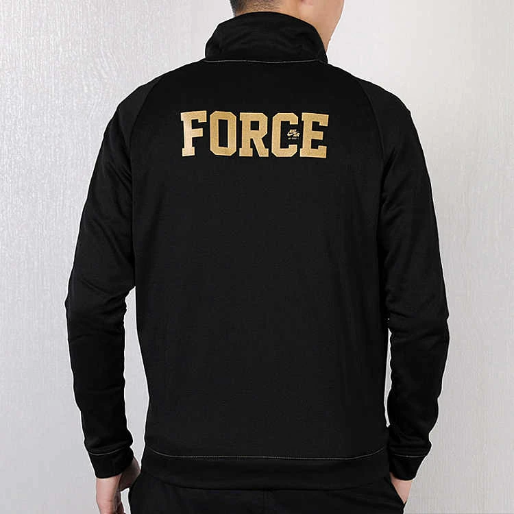 Nike Jackets Black Gold Stand Collar