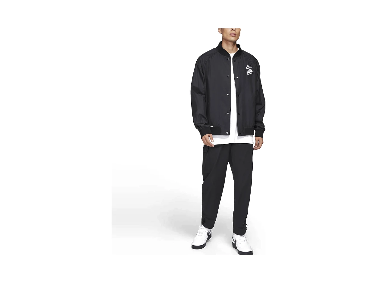 Nike Jackets Black Baseball Collar
